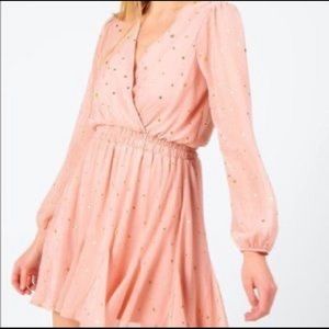 Mi Ami deep V-Neck mini long-sleeve Dress - Never Worn